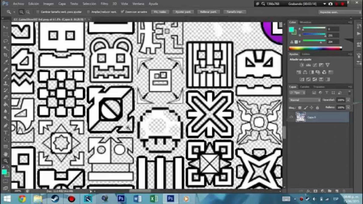 Animated geometry dash coloring page