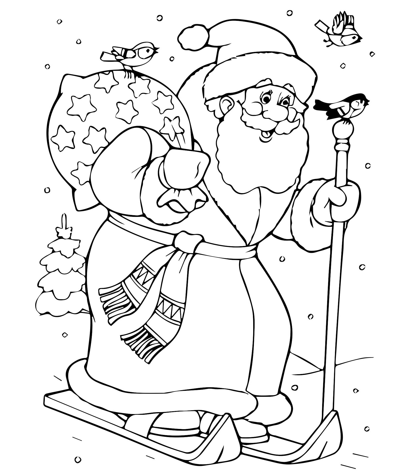 Coloring page dazzling santa claus