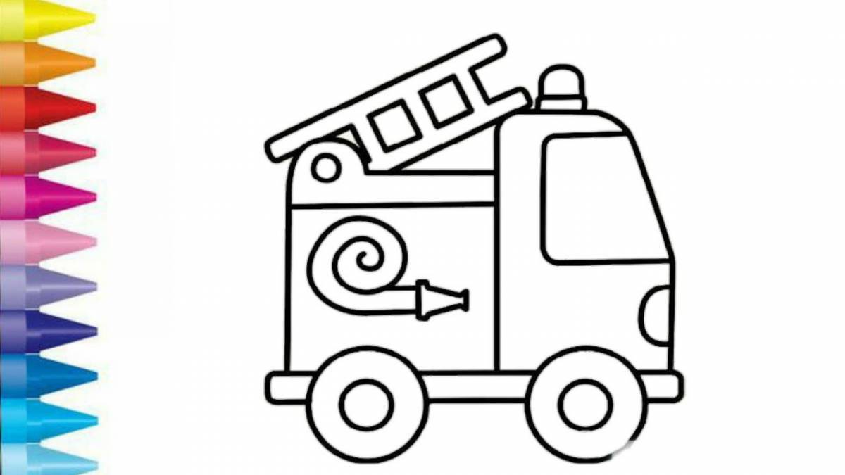 Great fire truck coloring page for little ones