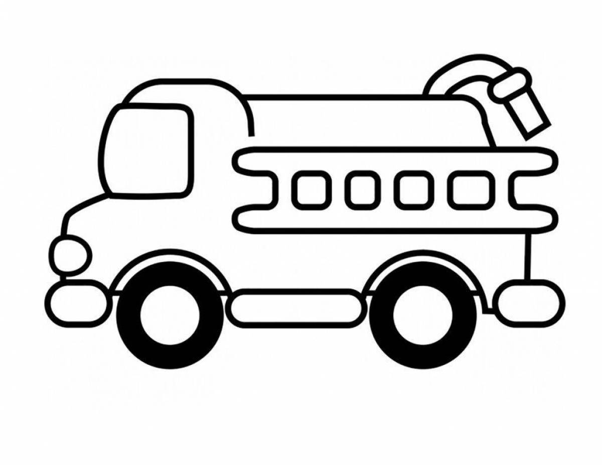 Outstanding fire truck coloring page for kids