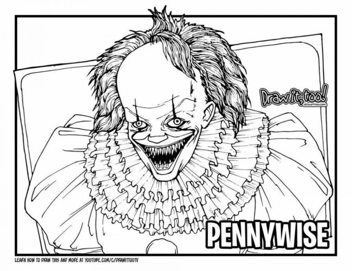 Pennywise menacing coloring