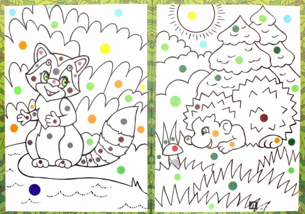 Colorfully colored coloring page