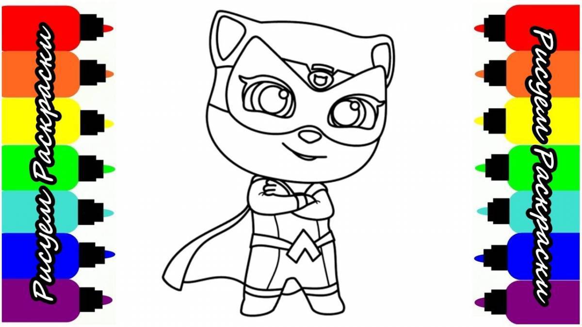 Fancy talking tom coloring page
