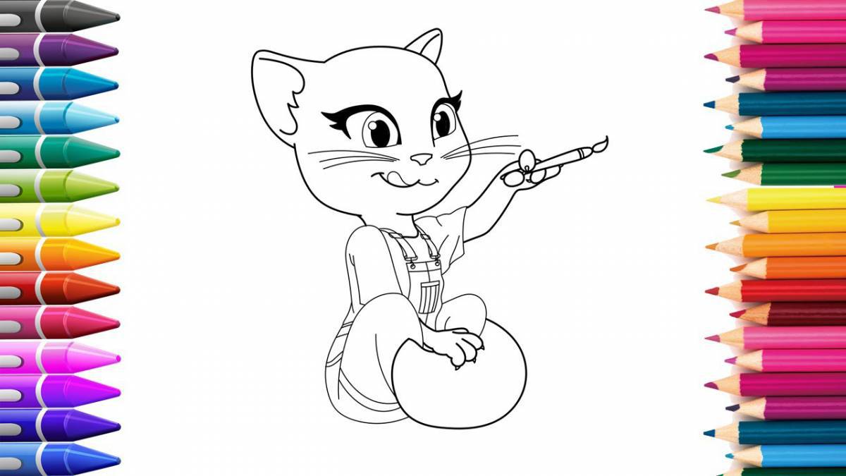 Awesome talking tom coloring page