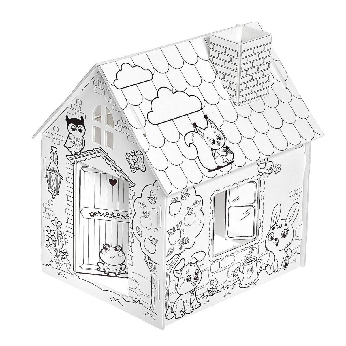 Coloring page amazing cardboard house