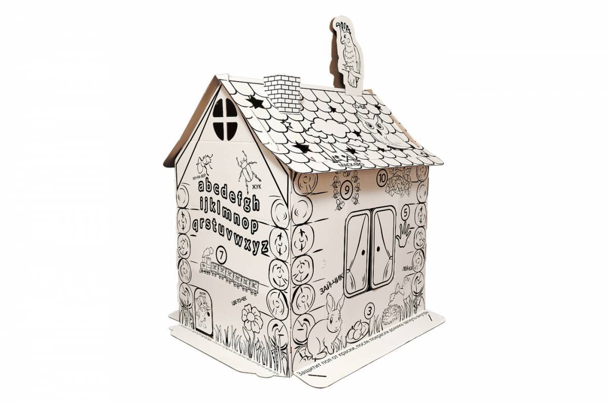Spray cardboard house coloring page