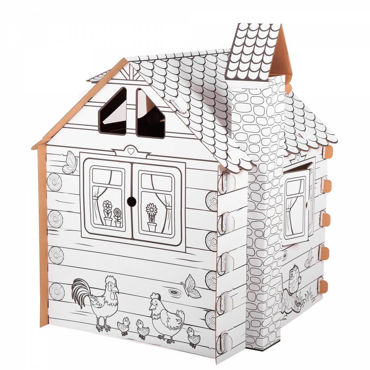 Colored cardboard house coloring book