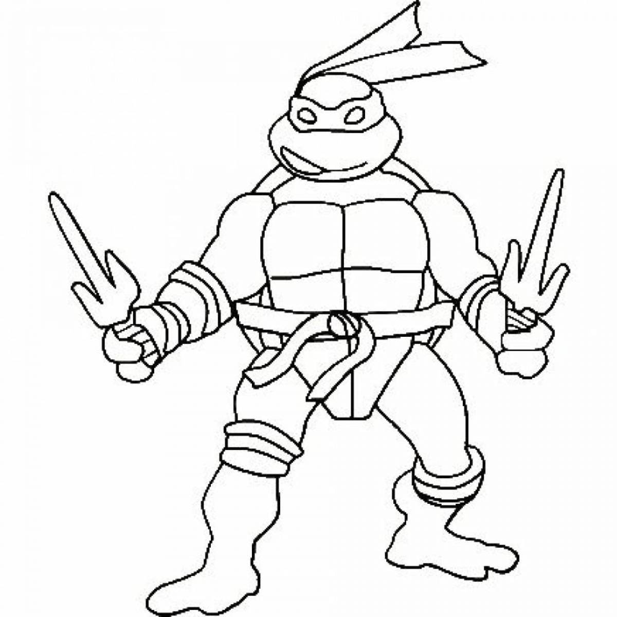 A fun coloring book for kids with ninja turtles