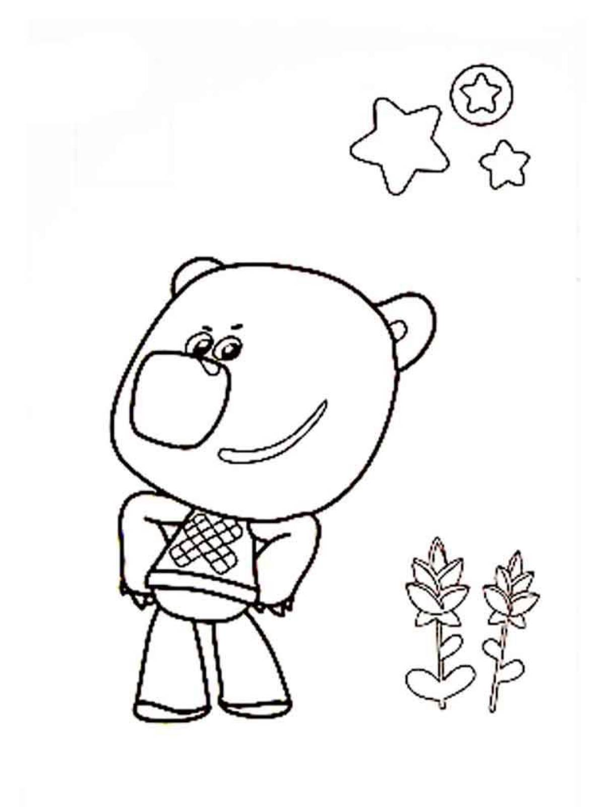 Friendly bear coloring pages