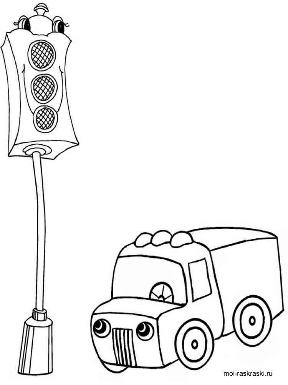 Adorable traffic light coloring book for 3-4 year olds