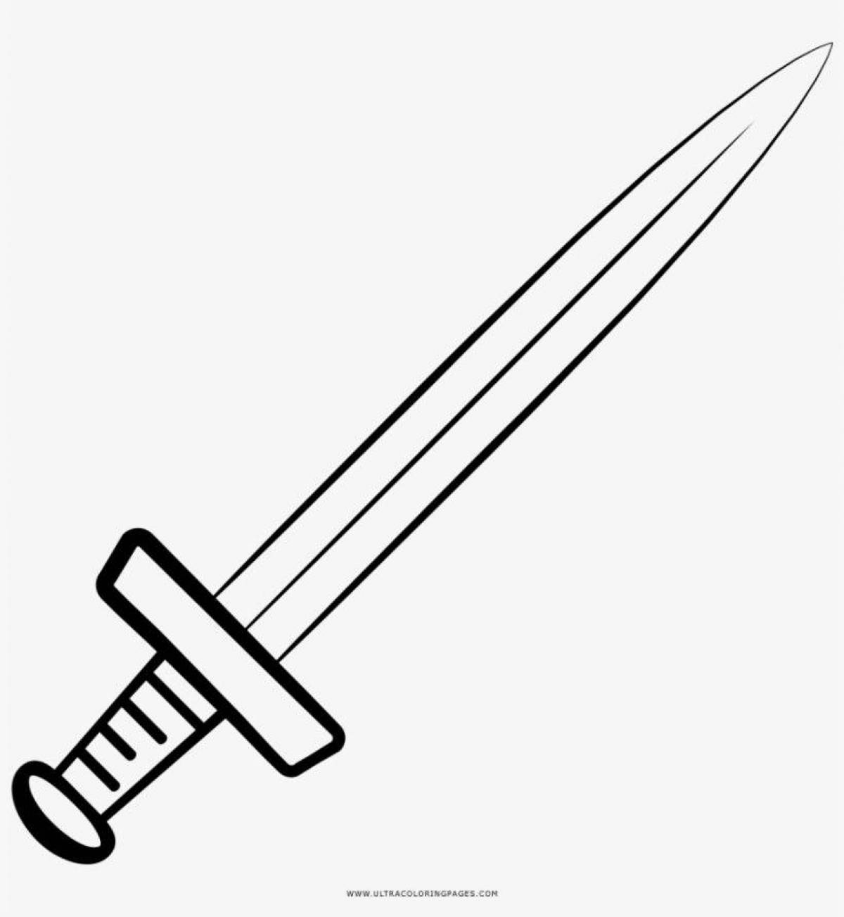 Intricate blade coloring page