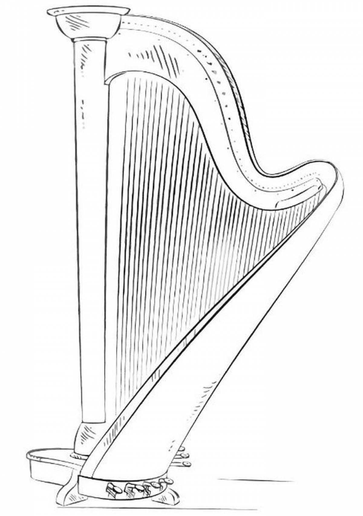 Симфонический инструмент рисунок. Арфа рисунок. Арфа рисунок для детей. Музыкальные инструменты карандашом. Зарисовки музыкальных инструментов.