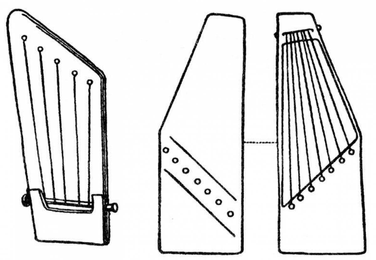 Гусли музыкальный инструмент рисунок для детей