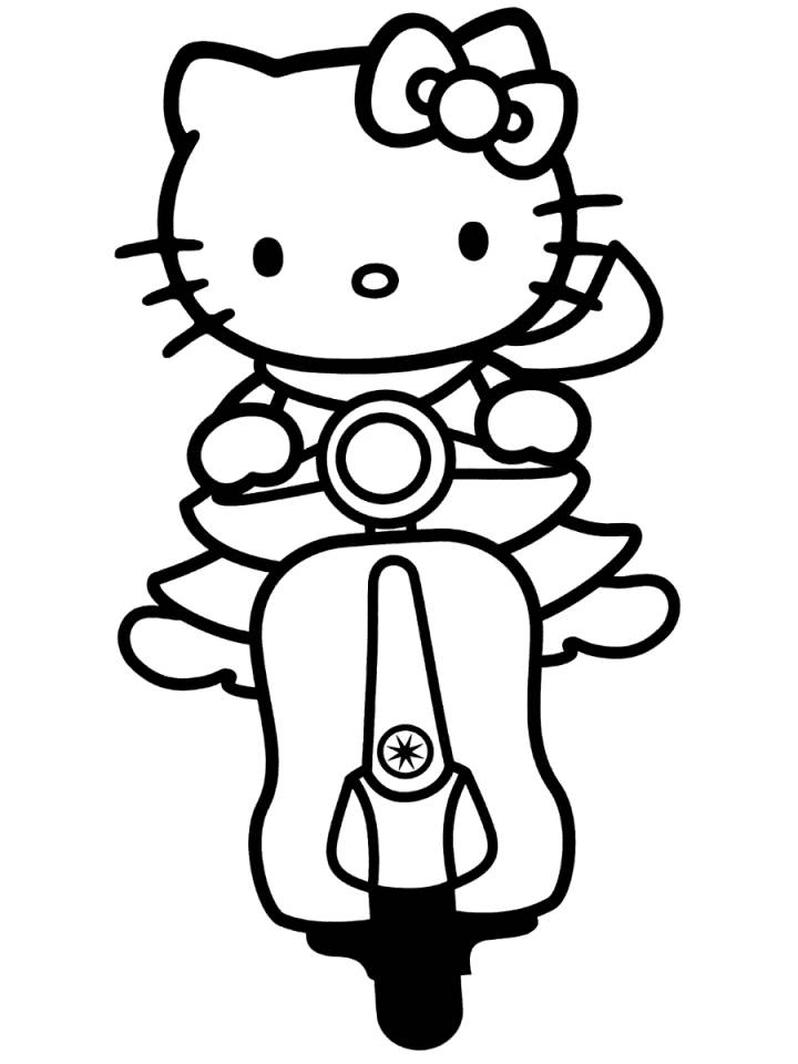 Kitty on a moped