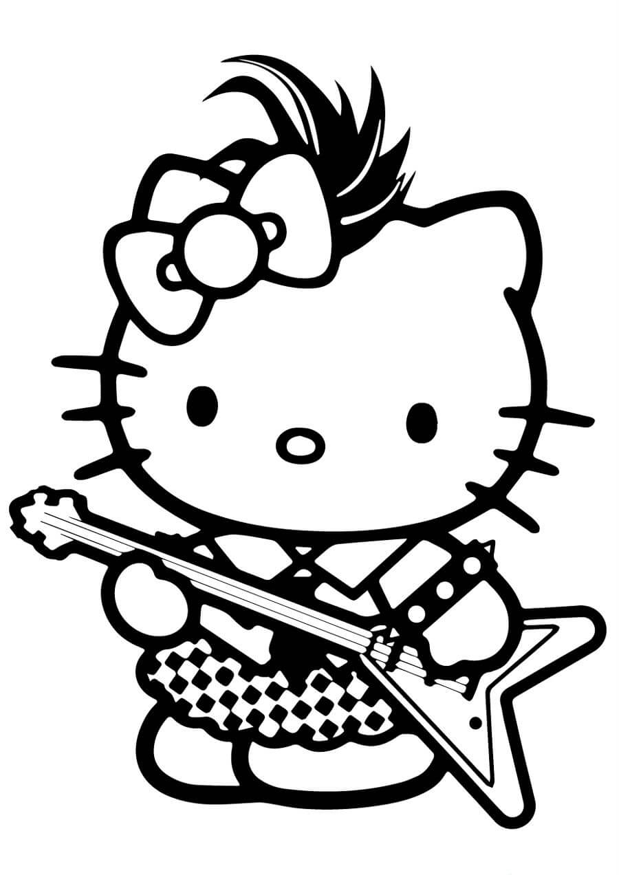 Kitty with a guitar