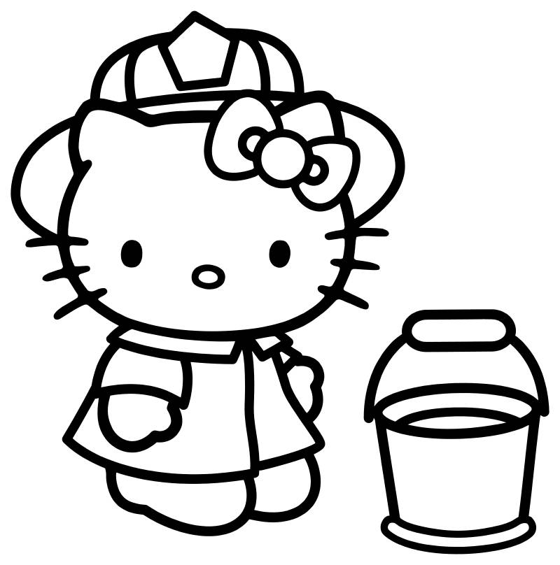 Kitty with a bucket