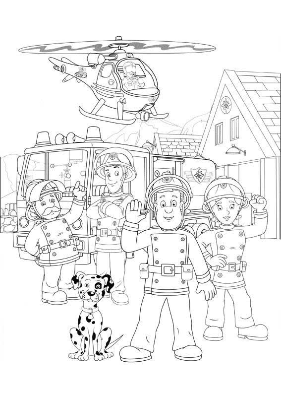 Firefighter sam coloring page