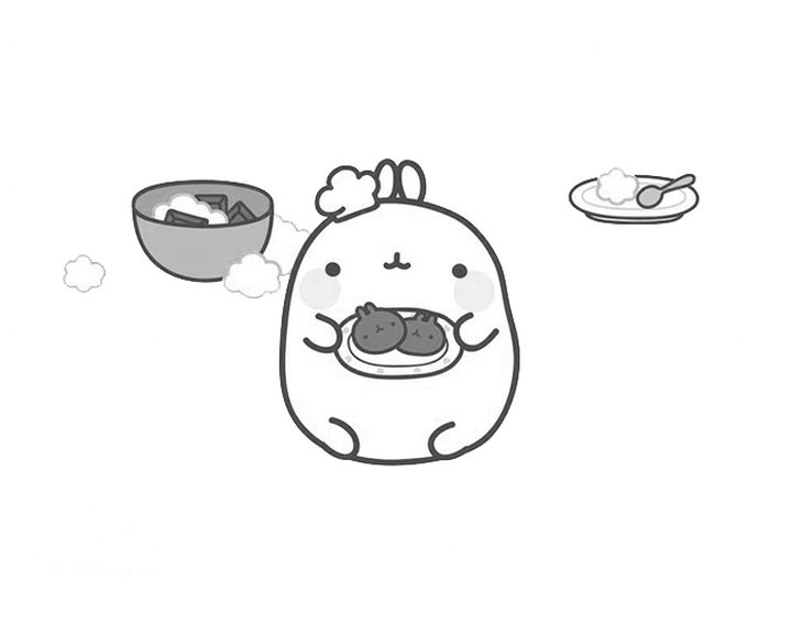 Molang with cookies