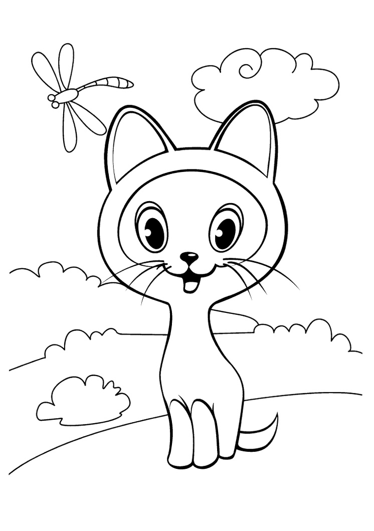 Woof kitten coloring page