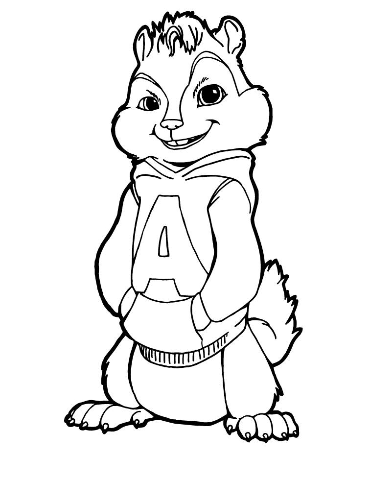Coloring book with chipmunks for kids print