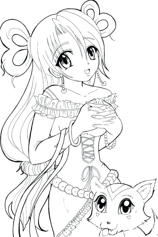 Anime girl with a cat