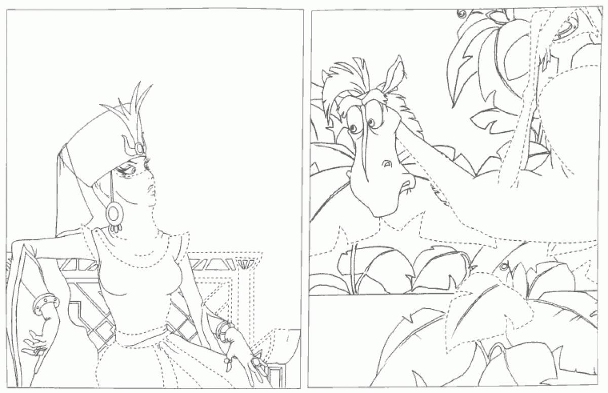 Раскраска 3 богатыря и Шамаханская царица