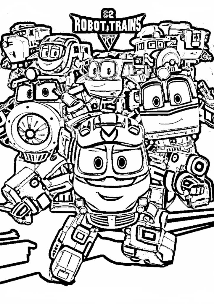 Train robot coloring page