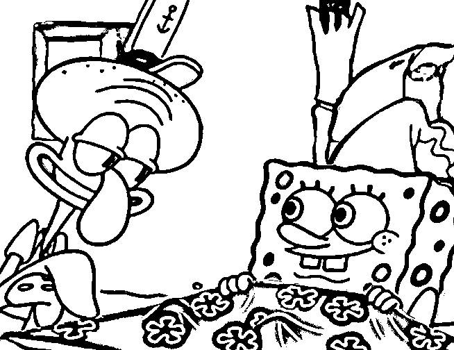 Spongebob coloring pages before bed