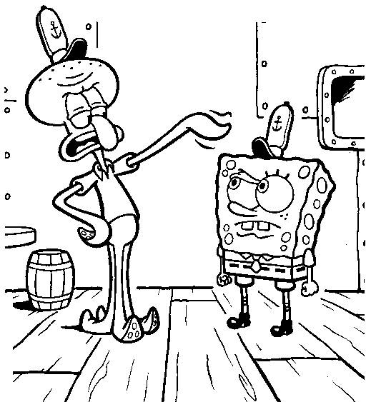 Spongebob coloring pages at work