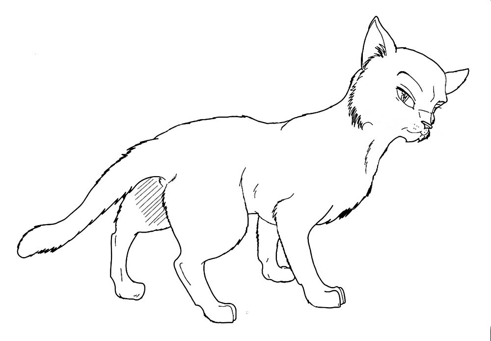 Warrior cat coloring page