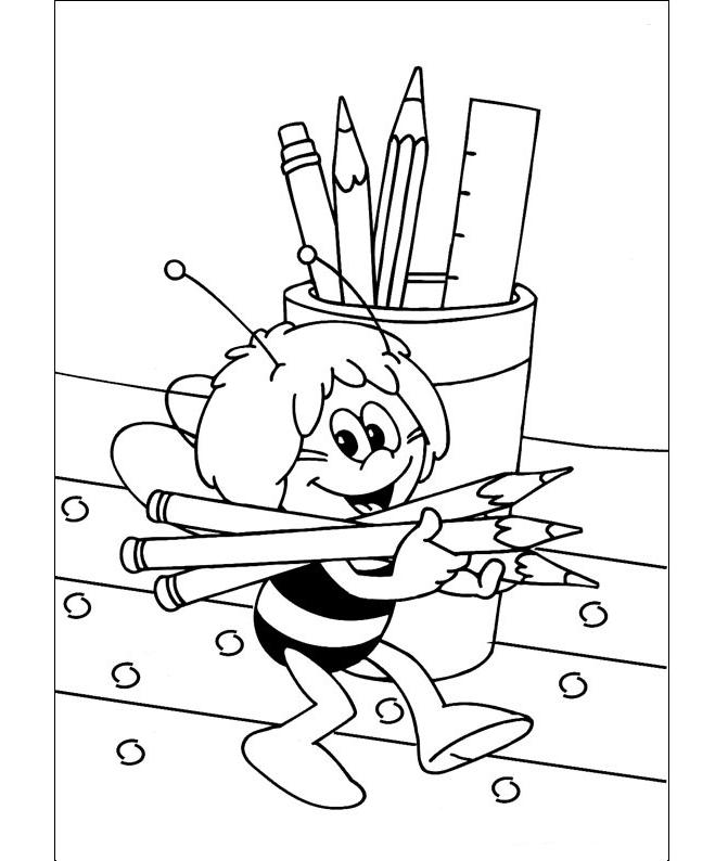 Bee carries pencils