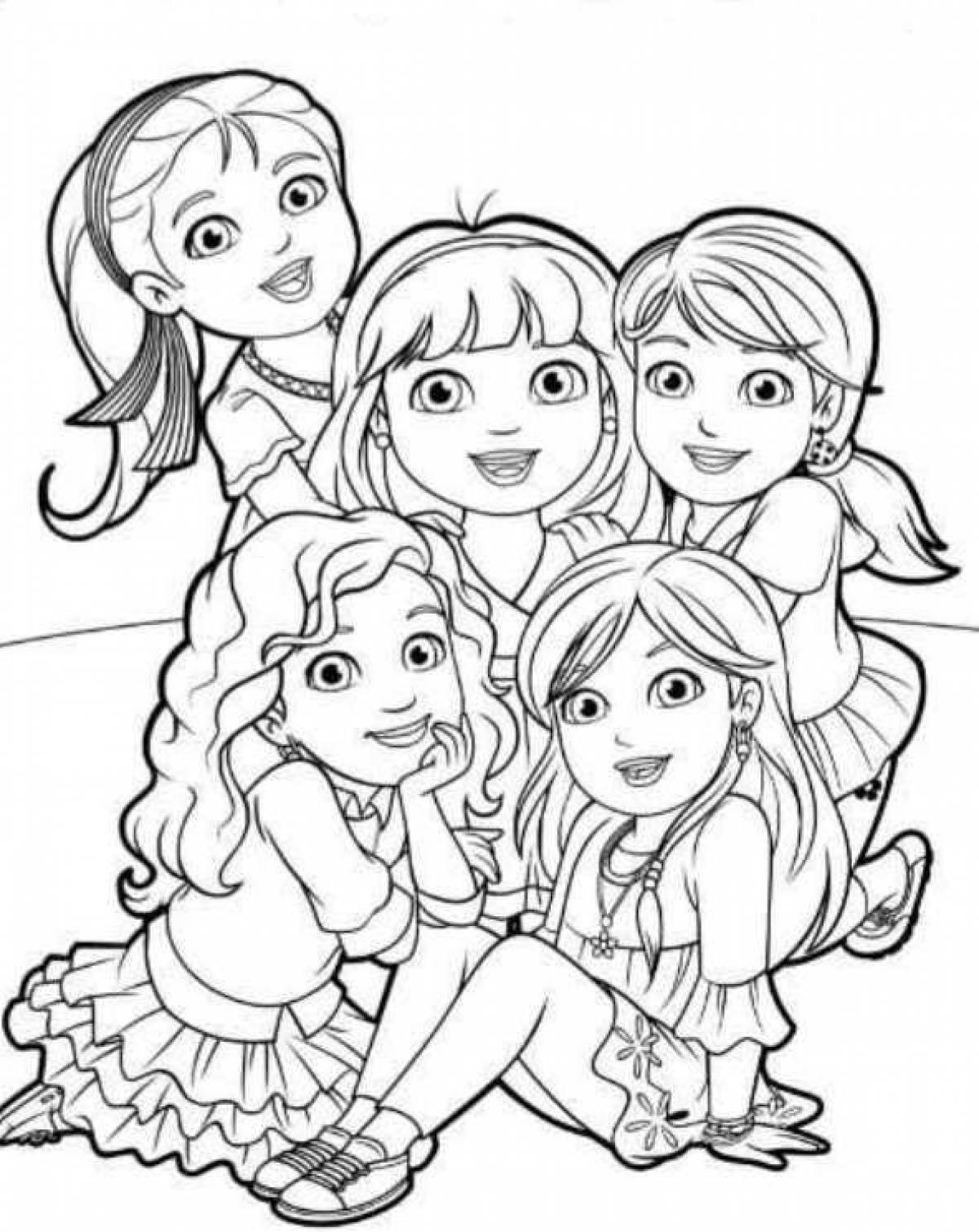 Dasha and friends drawing
