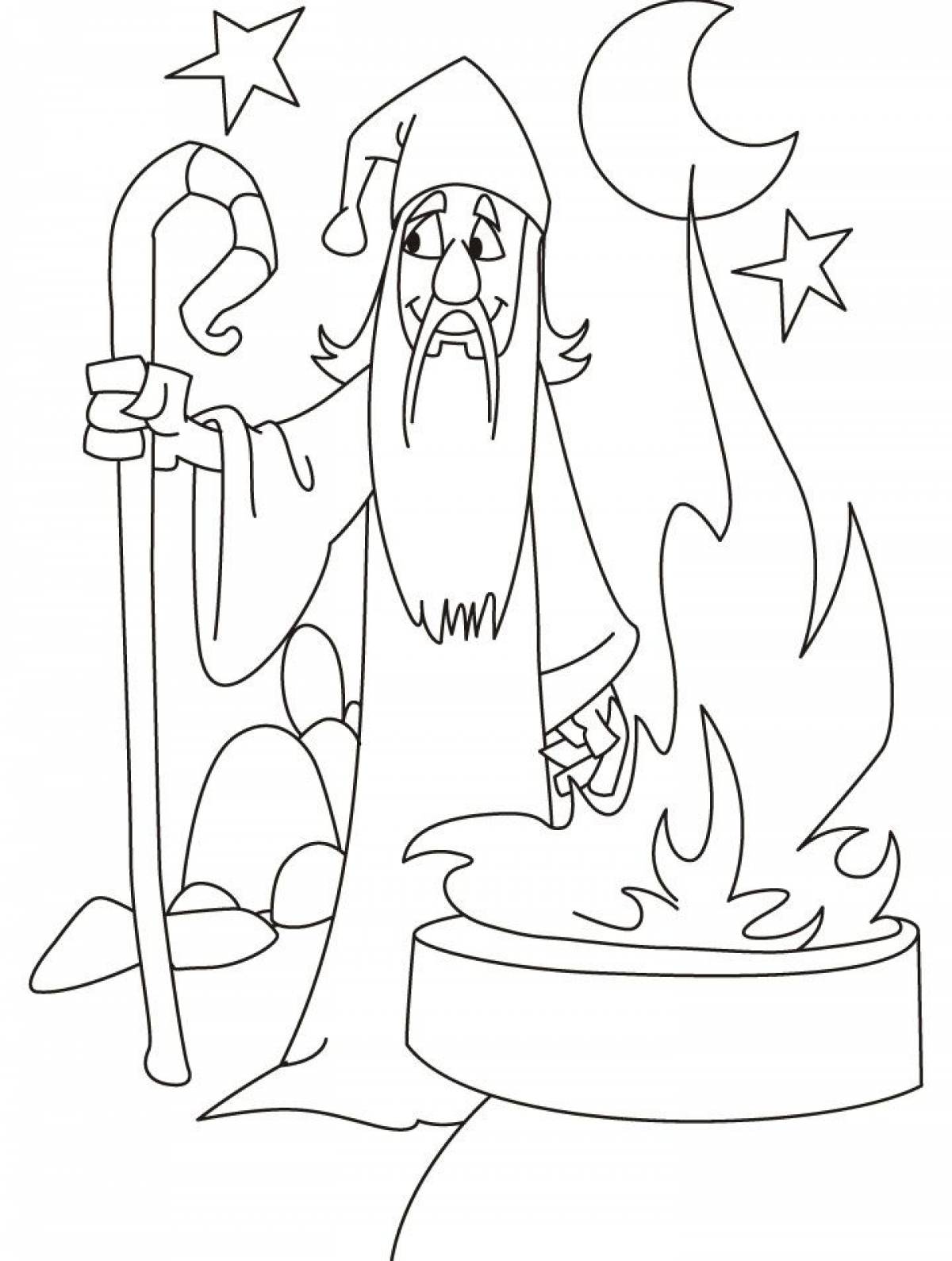 Wizard brews a potion