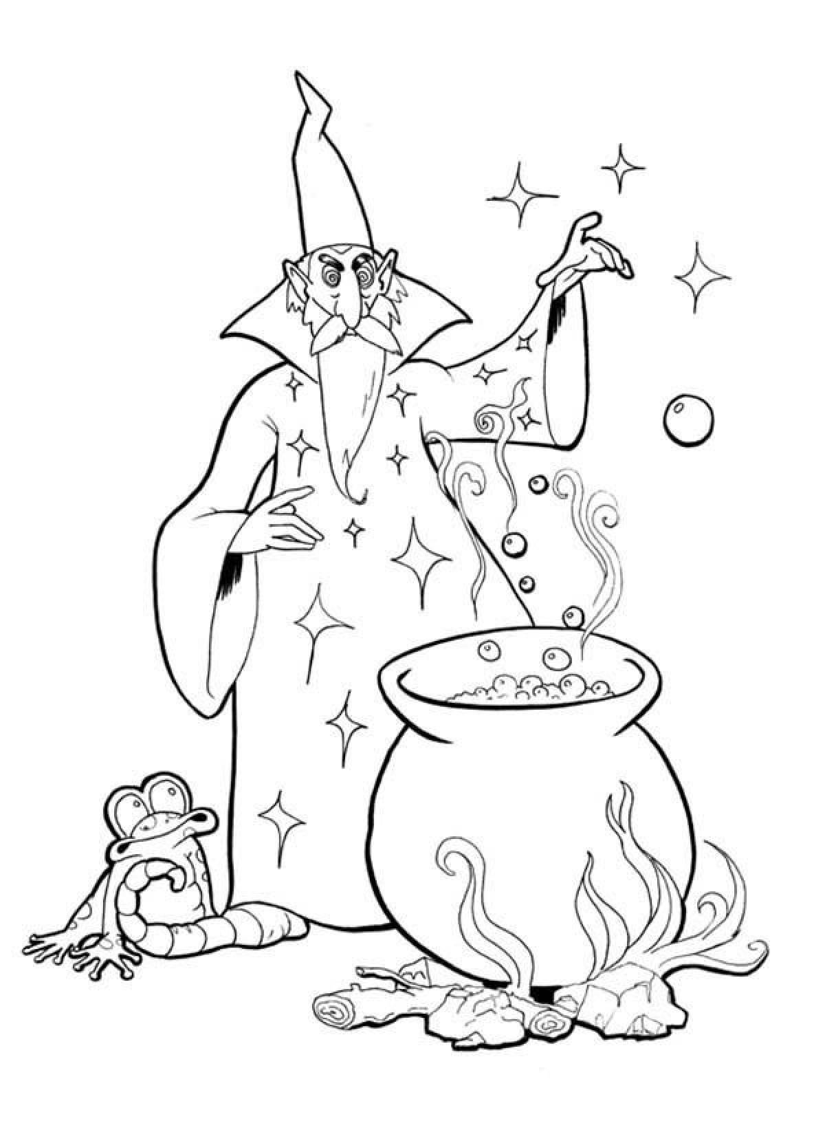 Wizard with cauldron