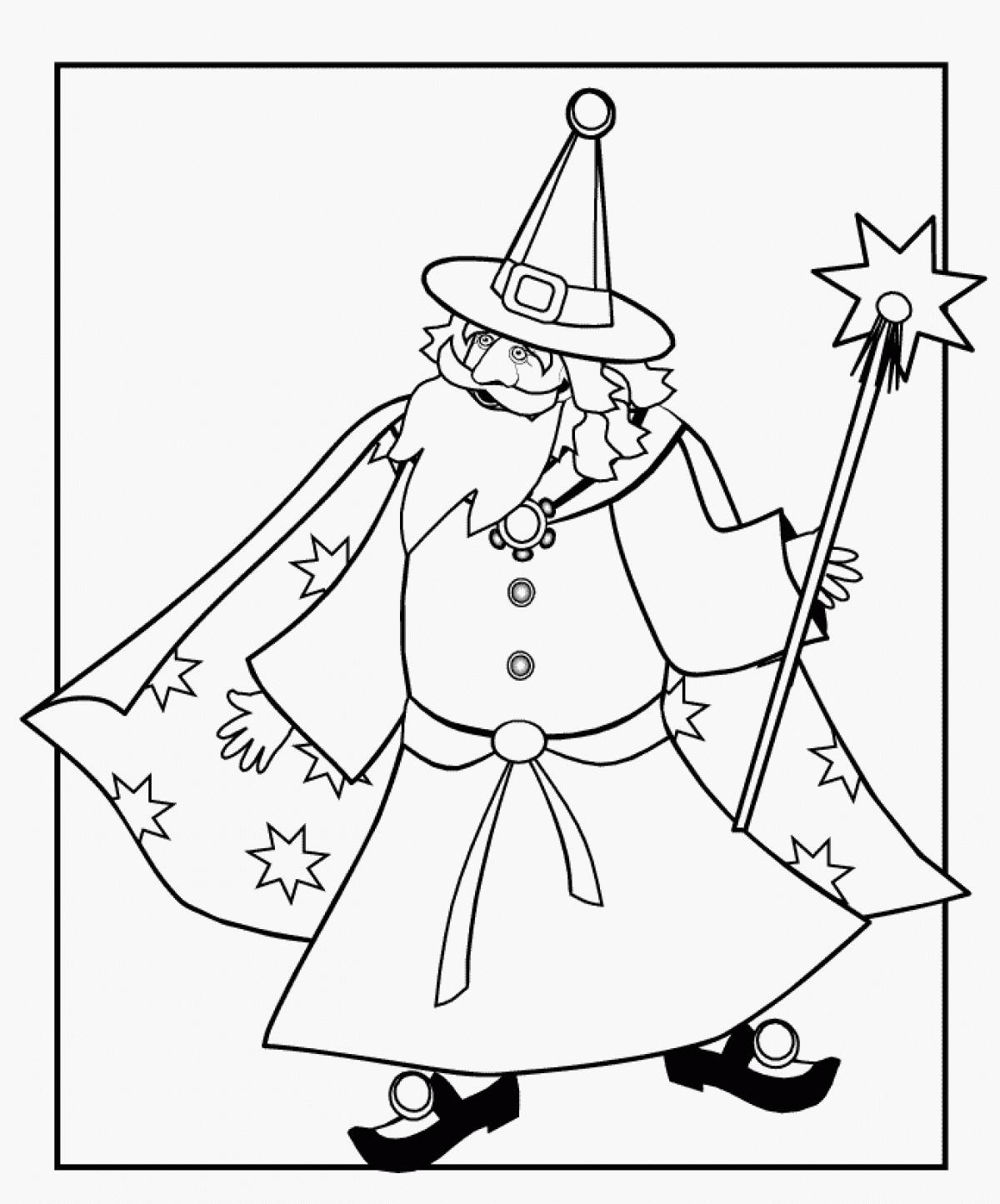 Wizard in a cloak with stars