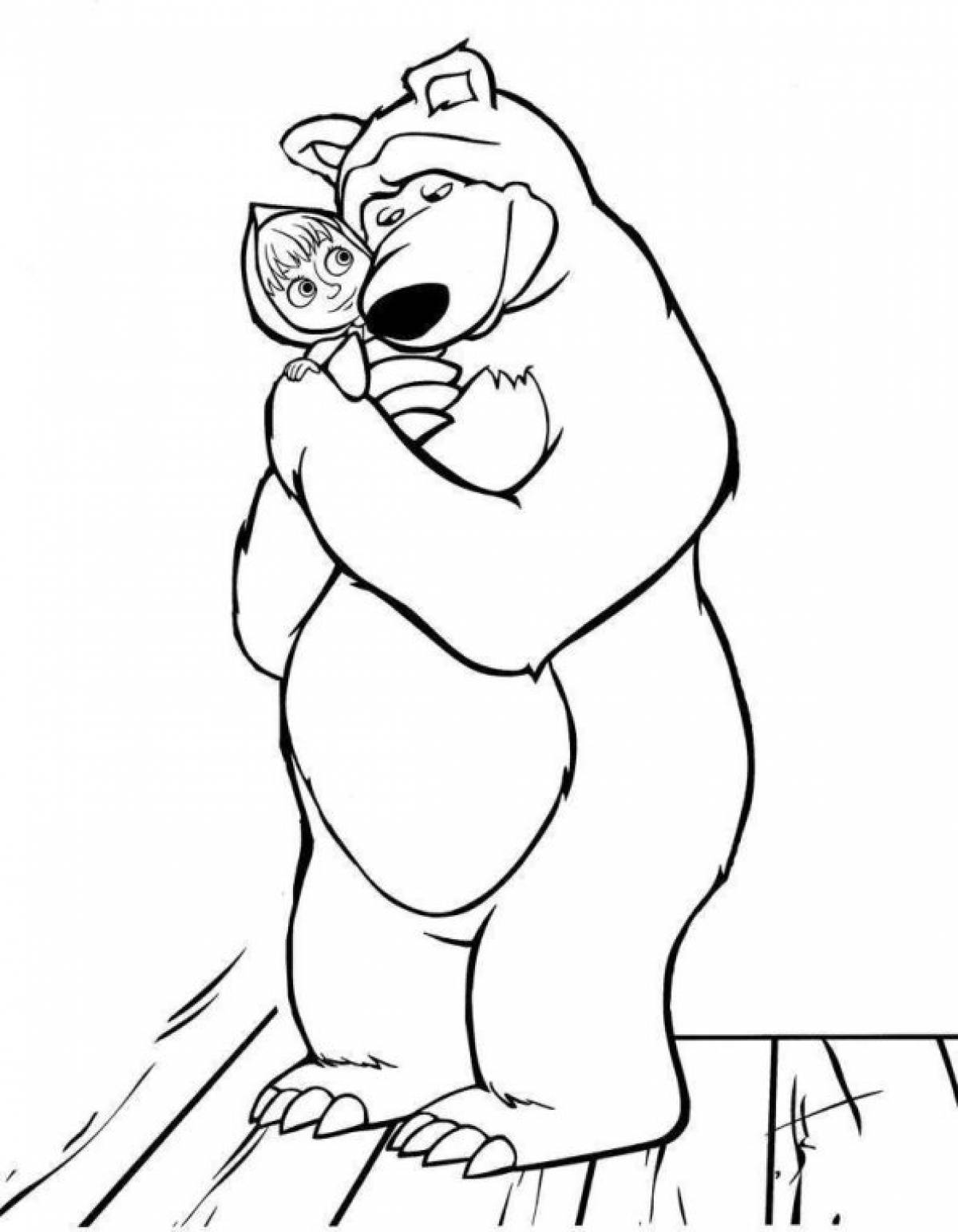 Раскраска Маша и Медведь #2