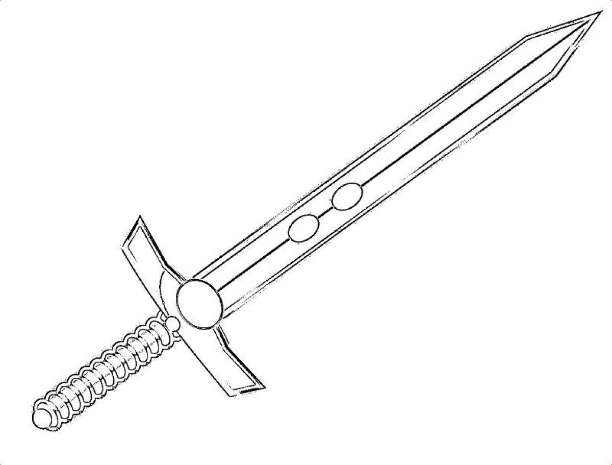 Detailed blade coloring page