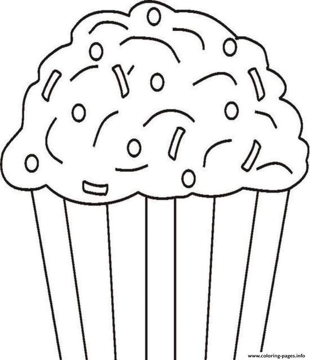 Cute cupcake coloring page