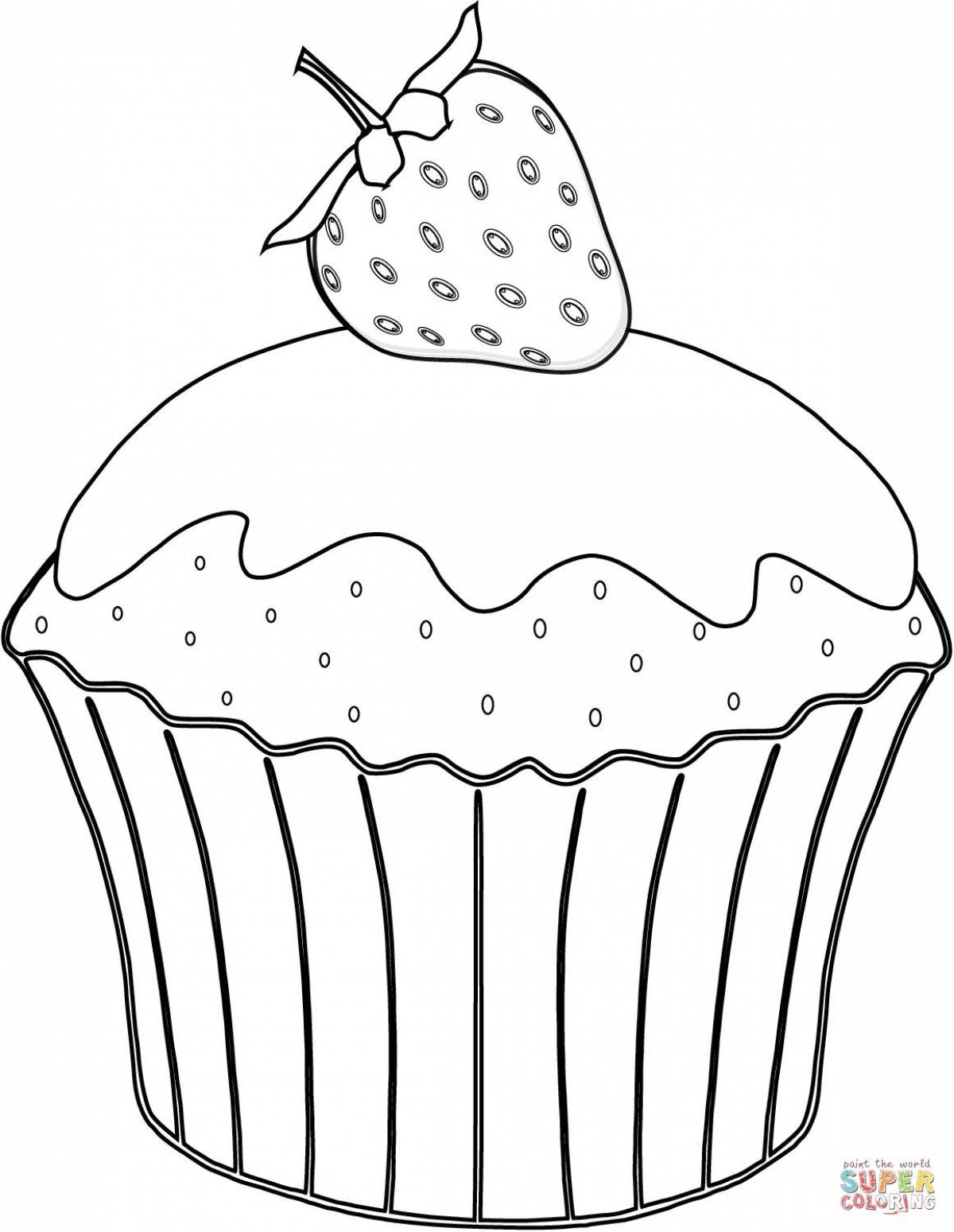 Coloring page lovely cupcake