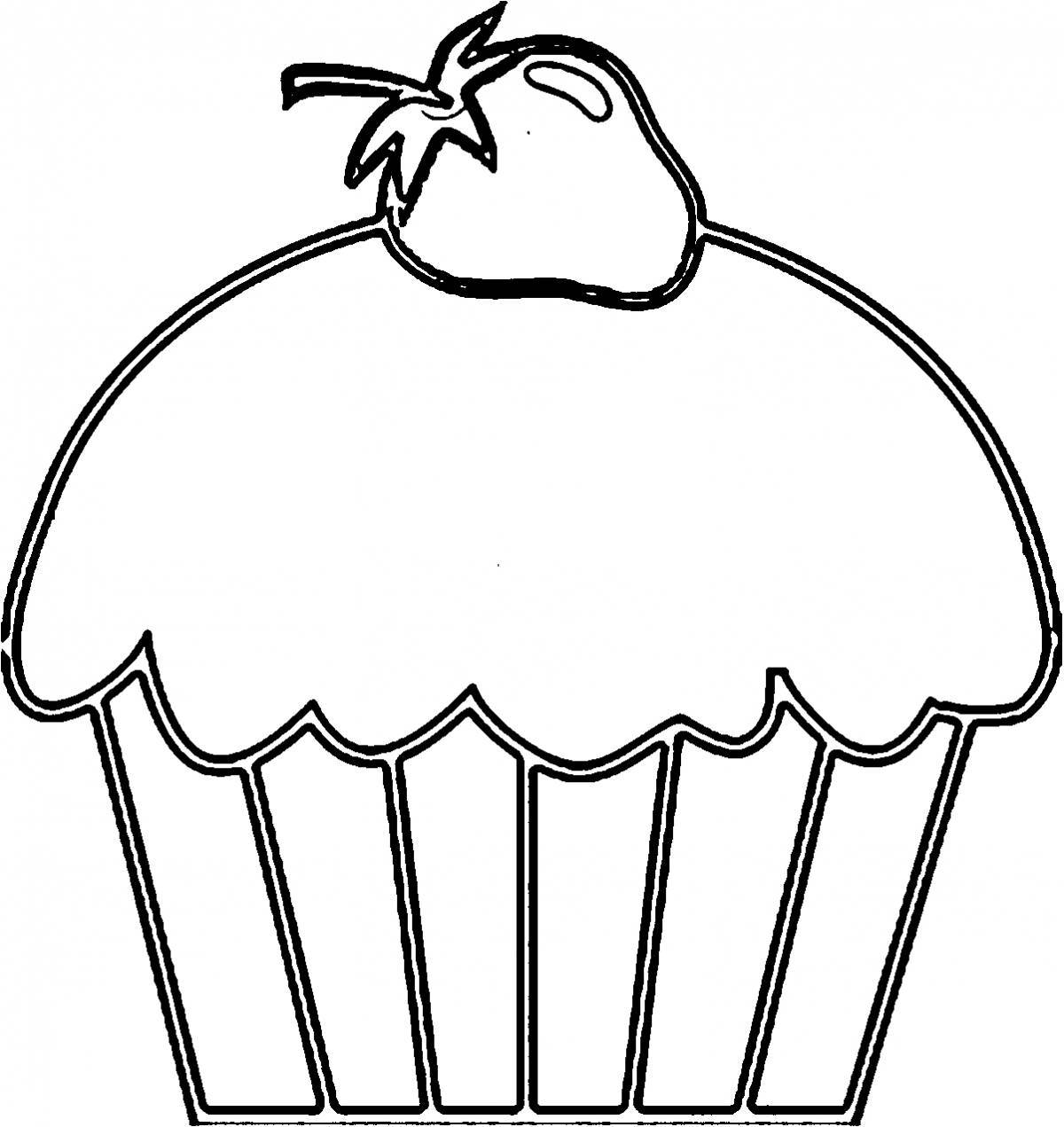 Adorable cupcake coloring page