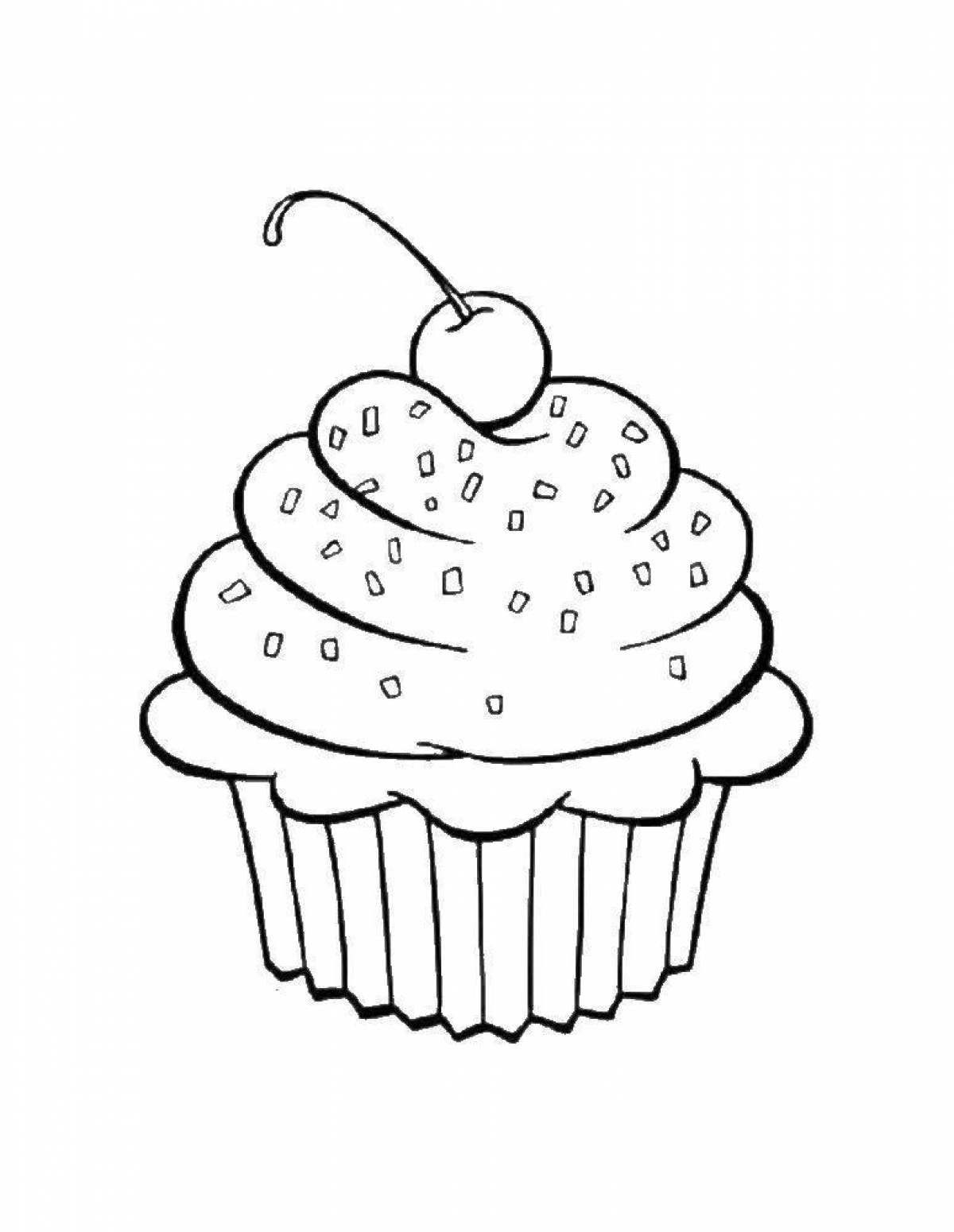 Gorgeous cupcake coloring page