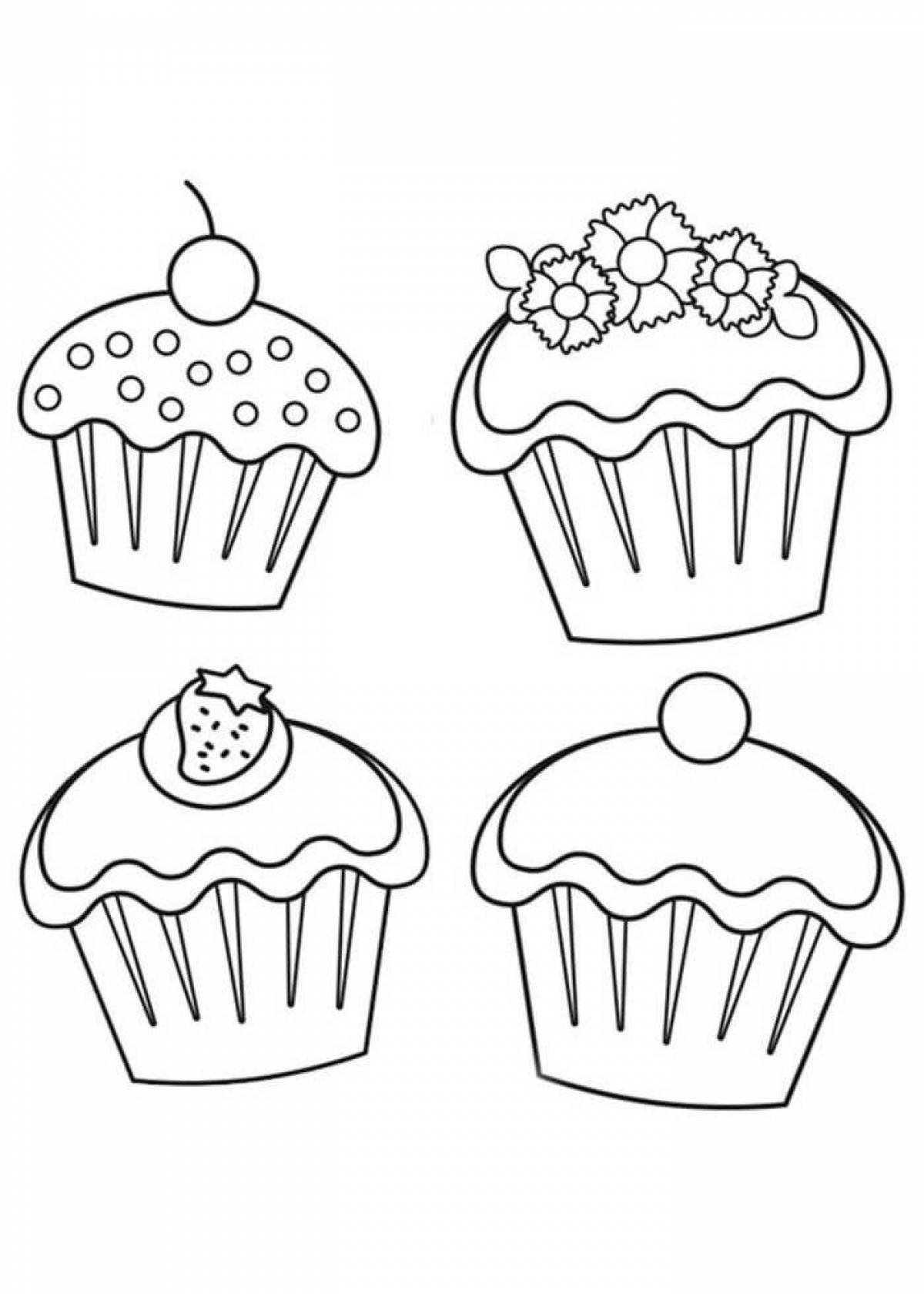 Awesome cupcake coloring page