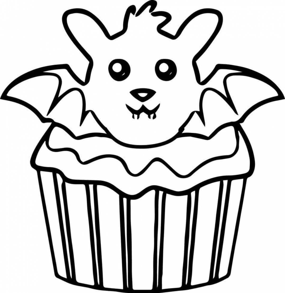 Amazing cupcake coloring page