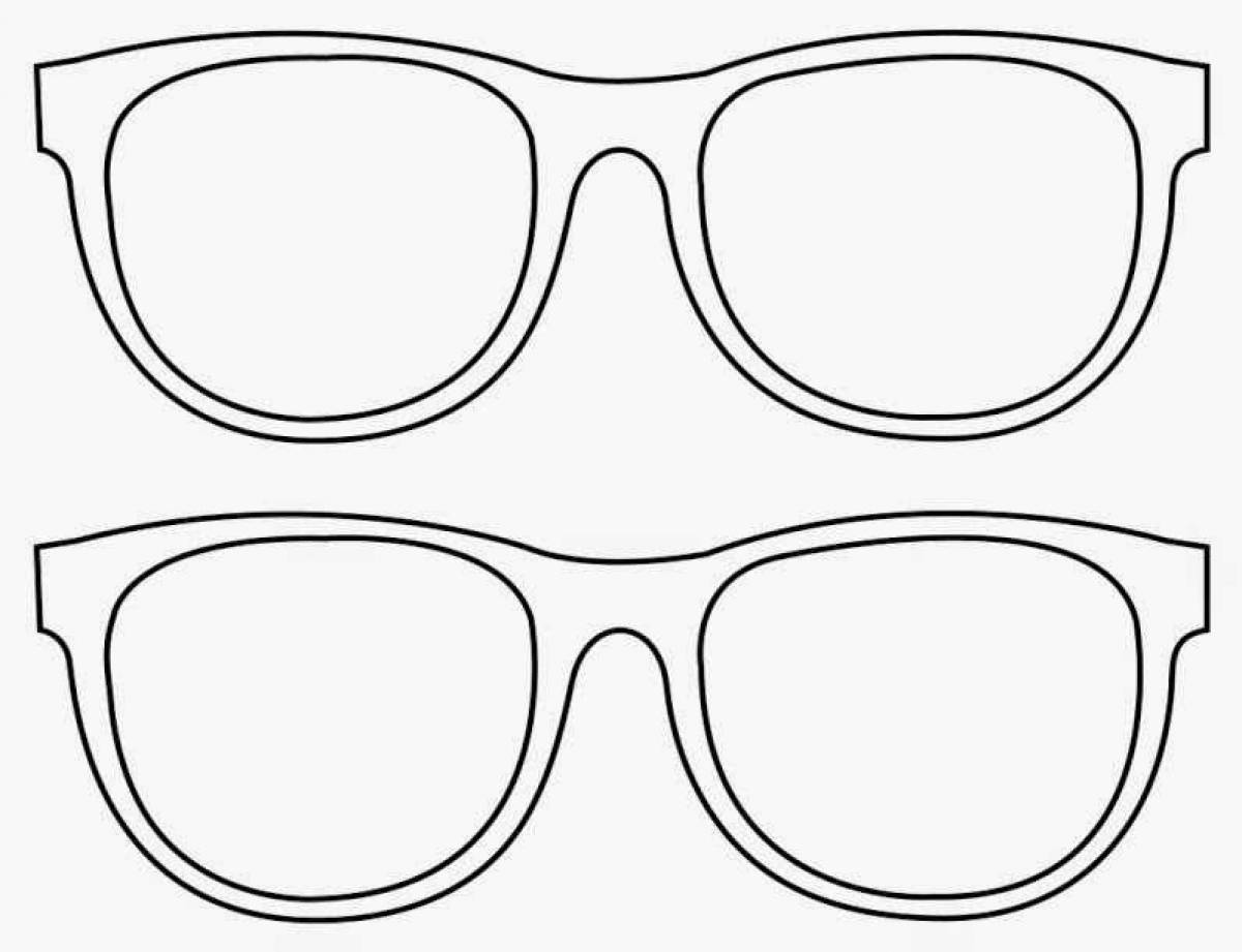 Glittering glasses for coloring page