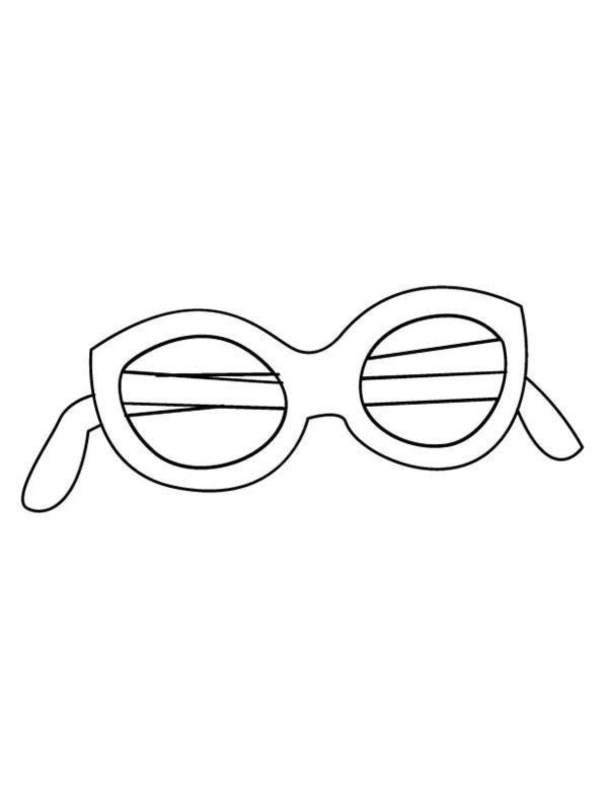 Shining glasses for coloring page