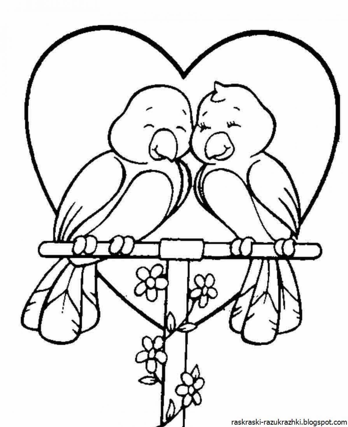 Gorgeous love coloring page