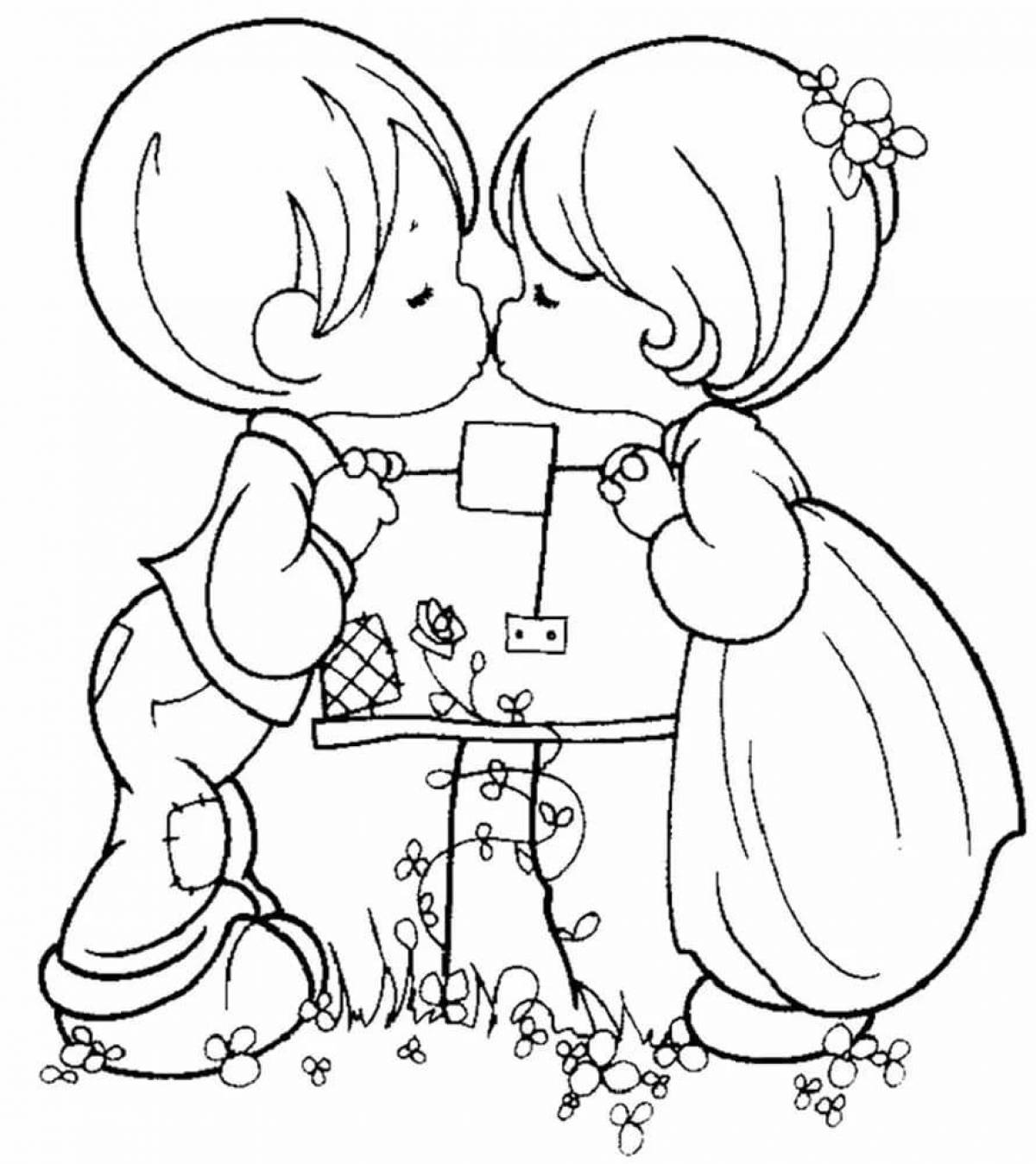 Sparkly love coloring page