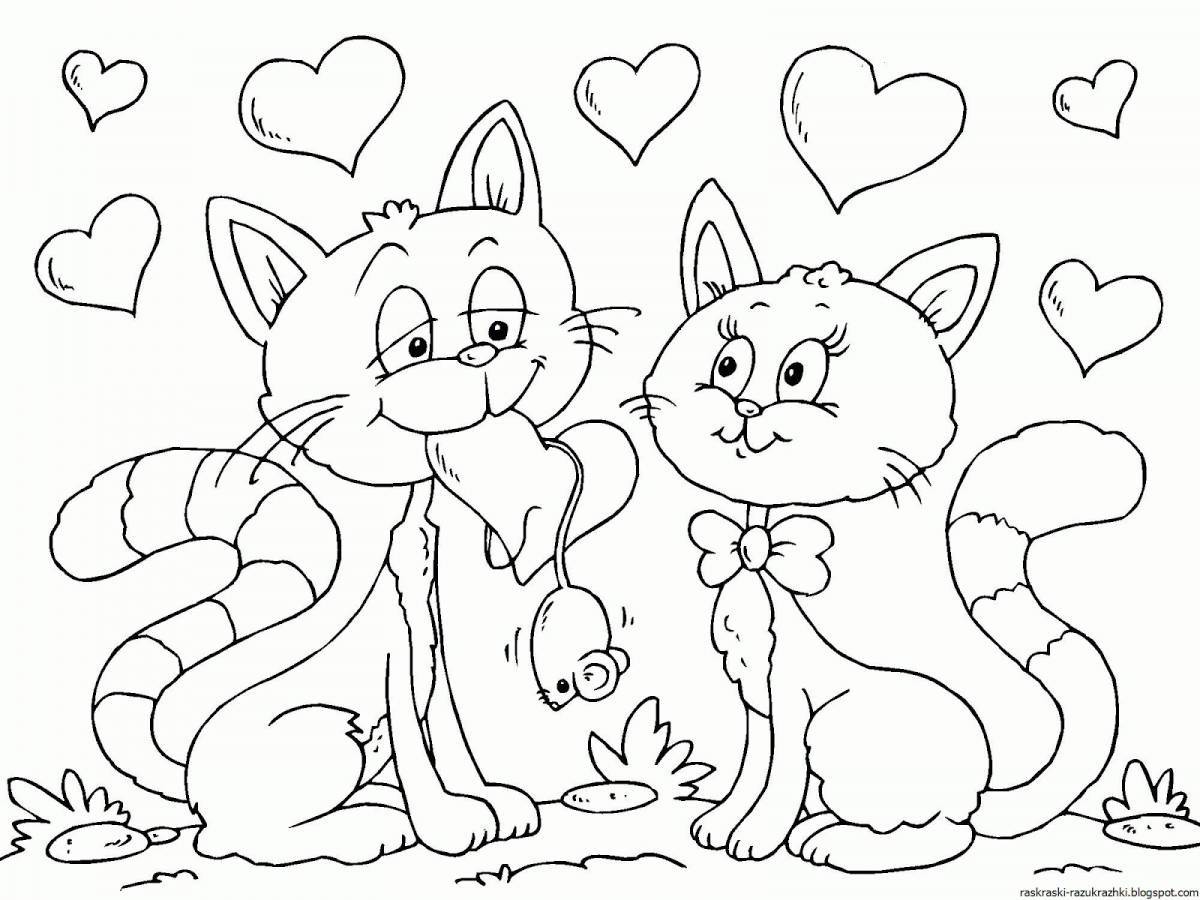 Serene love coloring page