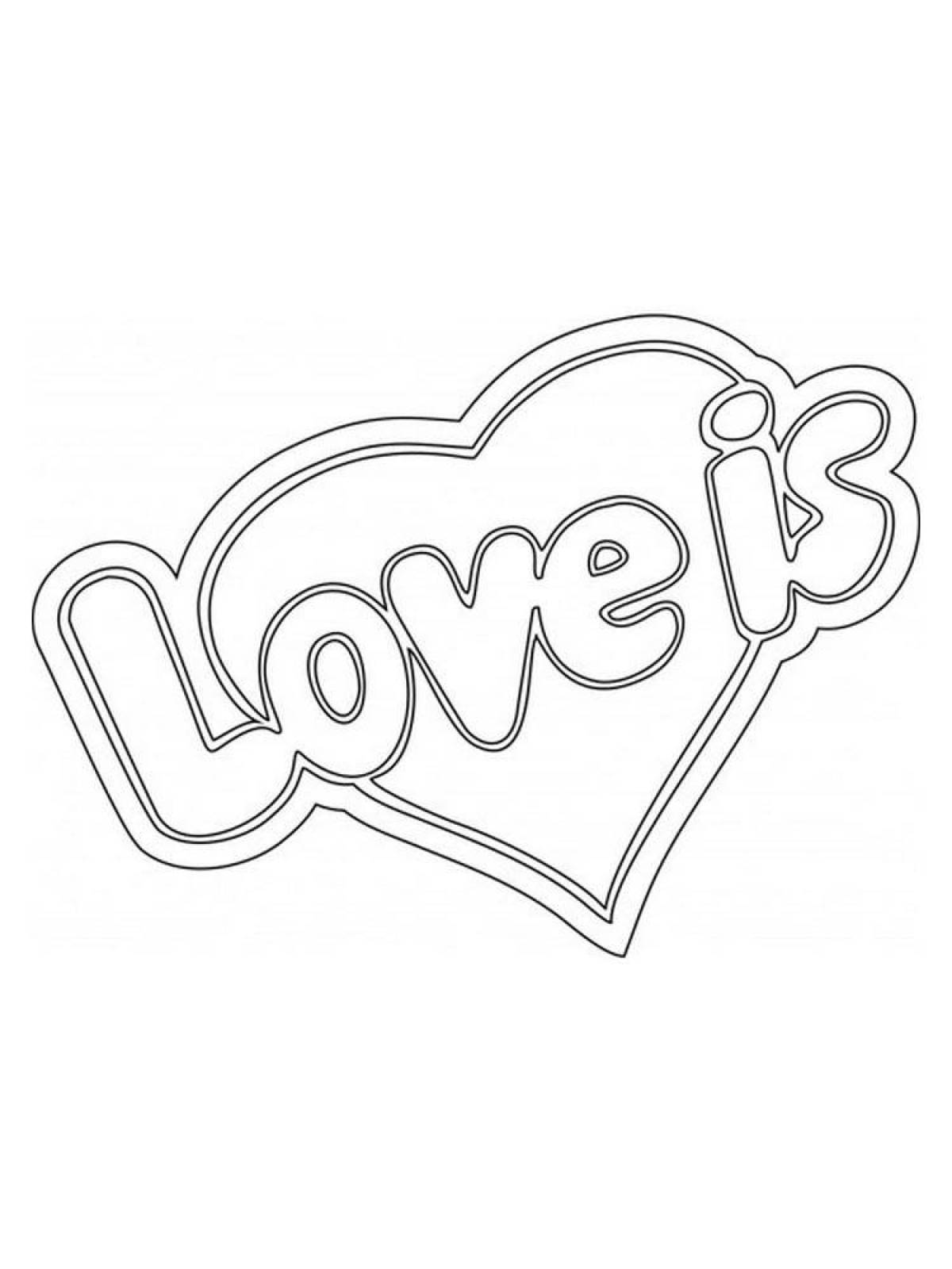Charming love coloring page