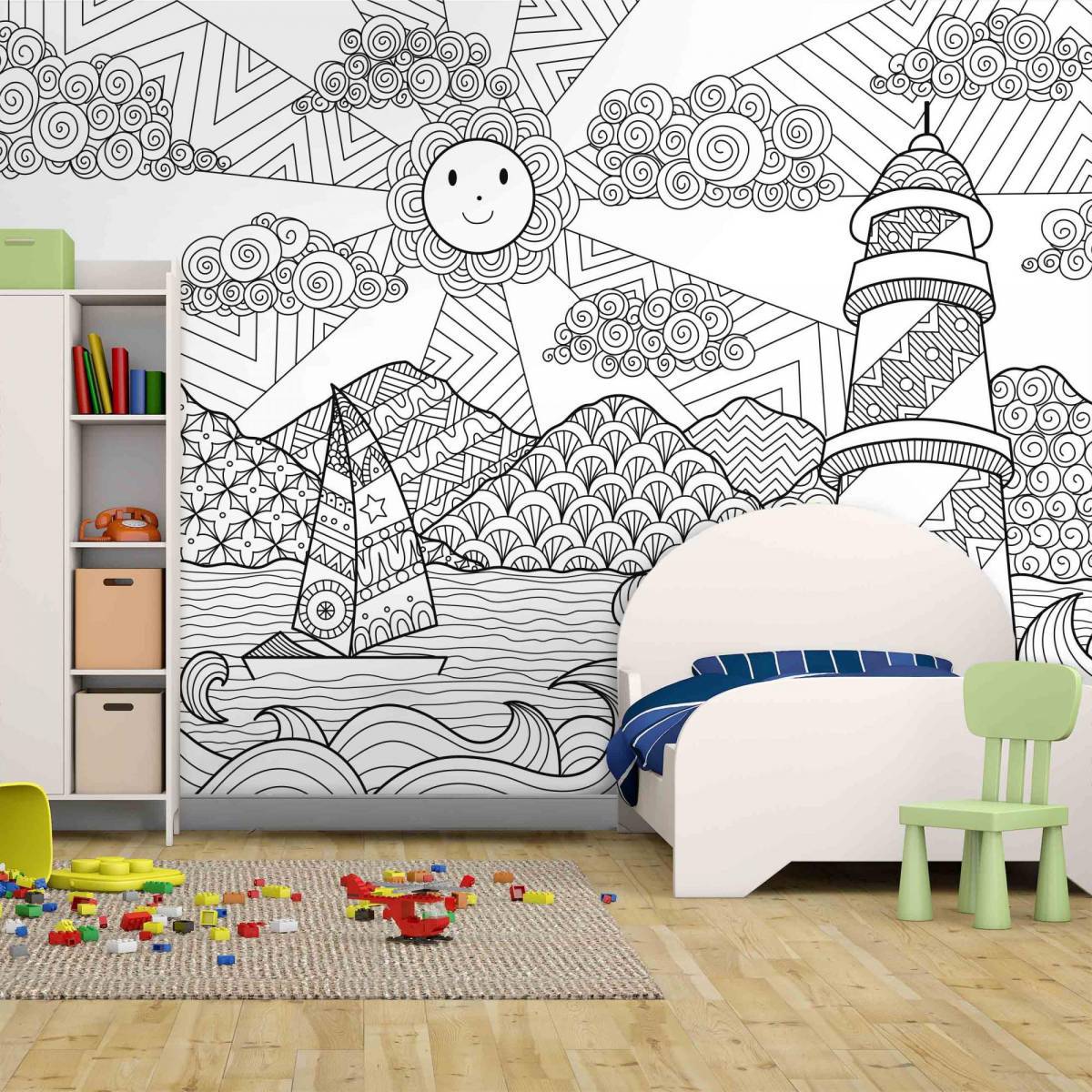 Stylish coloring wallpaper